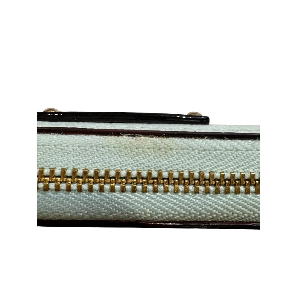 Kate Spade Mint Green Pebbled Leather Zip Around‎ Small Wallet Keychain Purse